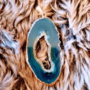 SALE Gorgeous Blue Geode Pendant